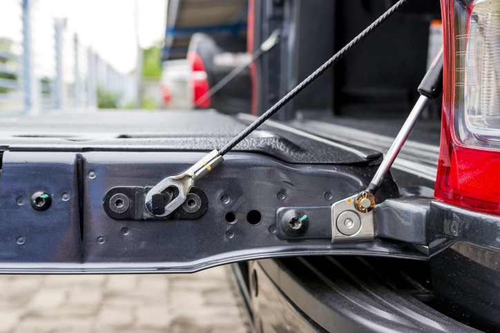 The back of a truck's tailgate